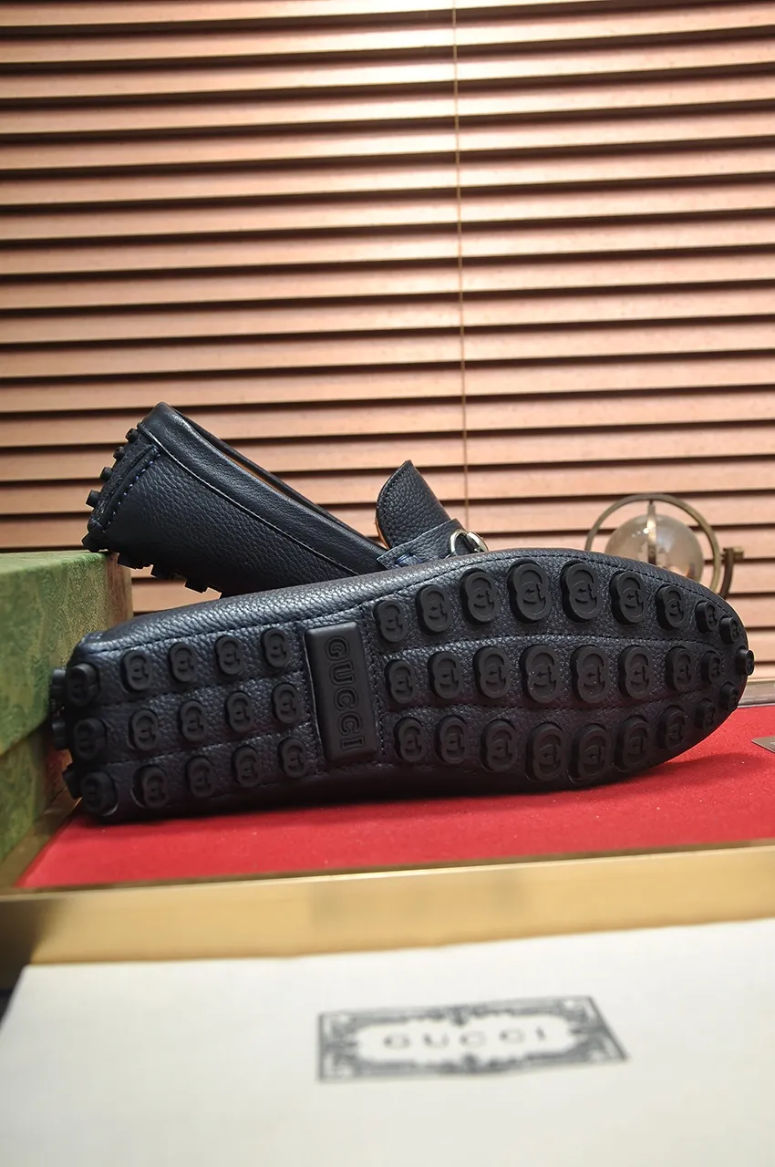 Men's Men's Shoes💰420💶【GUCCI】 (High-end Niuli) New 🍀Gucci*——Gucci Doudou Shoes! Made of imported original cowhide, the inner top layer is comfortable cowhide lining! Original wear-resistant rubber outsole! High quality products! Code number 38-44!